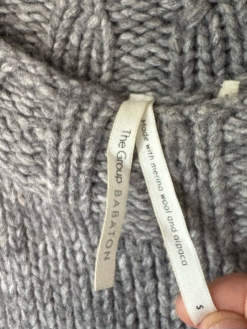 Aritzia Babaton Light Gray Marled Knit Merino Wool & Alpaca Sweater Small EUC - Picture 3 of 7